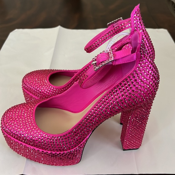 Antonio Melani x Breast Cancer Awareness Capsule Hotfix Rhinestone Platform Pump - Picture 11 of 13